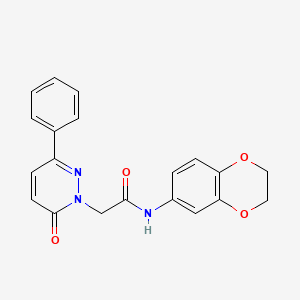 molecular formula C20H17N3O4 B2954200 N-(2,3-dihydro-1,4-benzodioxin-6-yl)-2-(6-oxo-3-phenyl-1,6-dihydropyridazin-1-yl)acetamide CAS No. 899946-46-4