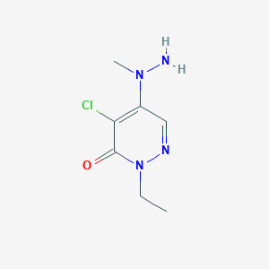 molecular formula C7H11ClN4O B2954204 4-chloro-2-ethyl-5-(1-methylhydrazino)-3(2H)-pyridazinone CAS No. 320421-67-8