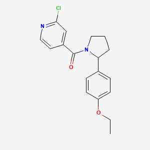 molecular formula C18H19ClN2O2 B2954209 2-Chloro-4-[2-(4-ethoxyphenyl)pyrrolidine-1-carbonyl]pyridine CAS No. 1197504-72-5