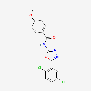 molecular formula C16H11Cl2N3O3 B2954211 N-[5-(2,5-dichlorophenyl)-1,3,4-oxadiazol-2-yl]-4-methoxybenzamide CAS No. 891132-79-9