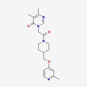B2954213 5,6-Dimethyl-3-[2-[4-[(2-methylpyridin-4-yl)oxymethyl]piperidin-1-yl]-2-oxoethyl]pyrimidin-4-one CAS No. 2379951-41-2