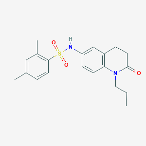molecular formula C20H24N2O3S B2954216 2,4-dimethyl-N-(2-oxo-1-propyl-1,2,3,4-tetrahydroquinolin-6-yl)benzene-1-sulfonamide CAS No. 950464-53-6