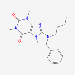 molecular formula C19H21N5O2 B2954219 8-butyl-1,3-dimethyl-7-phenyl-1H-imidazo[2,1-f]purine-2,4(3H,8H)-dione CAS No. 31575-56-1