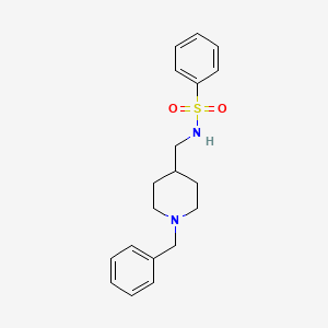 molecular formula C19H24N2O2S B2954227 N-[(1-benzylpiperidin-4-yl)methyl]benzenesulfonamide CAS No. 953210-16-7