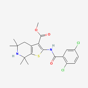 molecular formula C20H22Cl2N2O3S B2954236 methyl 2-(2,5-dichlorobenzamido)-5,5,7,7-tetramethyl-4H,5H,6H,7H-thieno[2,3-c]pyridine-3-carboxylate CAS No. 887901-42-0