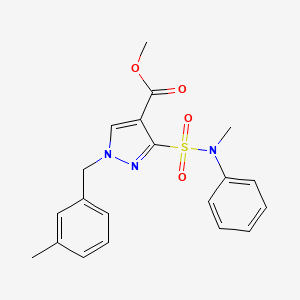 molecular formula C20H21N3O4S B2954239 methyl 3-(N-methyl-N-phenylsulfamoyl)-1-(3-methylbenzyl)-1H-pyrazole-4-carboxylate CAS No. 1251697-99-0