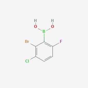 molecular formula C6H4BBrClFO2 B2954249 2-Bromo-3-chloro-6-fluorophenylboronic acid CAS No. 1451392-82-7