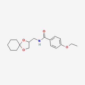 molecular formula C18H25NO4 B2954250 N-(1,4-dioxaspiro[4.5]decan-2-ylmethyl)-4-ethoxybenzamide CAS No. 923232-65-9