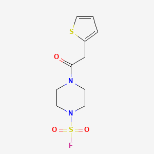 molecular formula C10H13FN2O3S2 B2954259 4-(2-Thiophen-2-ylacetyl)piperazine-1-sulfonyl fluoride CAS No. 2361747-31-9