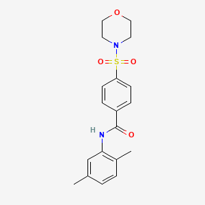 molecular formula C19H22N2O4S B2954319 N-(2,5-DIMETHYLPHENYL)-4-(MORPHOLINE-4-SULFONYL)BENZAMIDE CAS No. 392289-92-8
