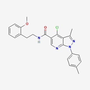 molecular formula C24H23ClN4O2 B2954330 4-chloro-N-(2-methoxyphenethyl)-3-methyl-1-(p-tolyl)-1H-pyrazolo[3,4-b]pyridine-5-carboxamide CAS No. 1021093-98-0