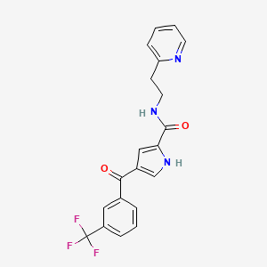 molecular formula C20H16F3N3O2 B2954341 N-[2-(2-pyridinyl)ethyl]-4-[3-(trifluoromethyl)benzoyl]-1H-pyrrole-2-carboxamide CAS No. 439111-44-1