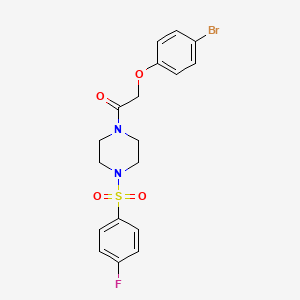 molecular formula C18H18BrFN2O4S B2954361 2-(4-Bromophenoxy)-1-{4-[(4-fluorophenyl)sulfonyl]piperazin-1-yl}ethanone CAS No. 439939-70-5
