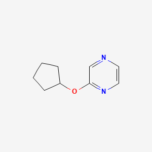 molecular formula C9H12N2O B2954373 2-(Cyclopentyloxy)pyrazine CAS No. 2097917-71-8