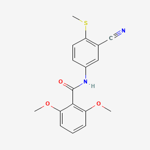 molecular formula C17H16N2O3S B2954374 N-(3-Cyano-4-(methylsulfanyl)phenyl)-2,6-dimethoxybenzenecarboxamide CAS No. 320421-44-1