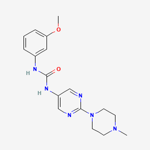 molecular formula C17H22N6O2 B2954376 1-(3-Methoxyphenyl)-3-[2-(4-methylpiperazin-1-yl)pyrimidin-5-yl]urea CAS No. 1396675-31-2