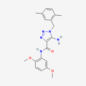 molecular formula C20H23N5O3 B2954381 5-amino-N-(2,5-dimethoxyphenyl)-1-(2,5-dimethylbenzyl)-1H-1,2,3-triazole-4-carboxamide CAS No. 899981-77-2