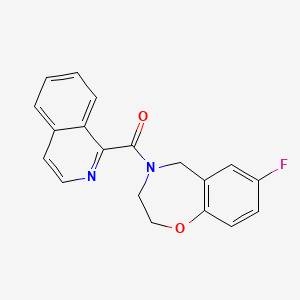 molecular formula C19H15FN2O2 B2954393 7-fluoro-4-(isoquinoline-1-carbonyl)-2,3,4,5-tetrahydro-1,4-benzoxazepine CAS No. 2034290-42-9