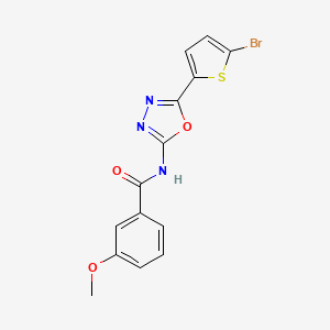 molecular formula C14H10BrN3O3S B2954397 N-[5-(5-bromothiophen-2-yl)-1,3,4-oxadiazol-2-yl]-3-methoxybenzamide CAS No. 1021036-16-7