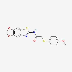 molecular formula C17H14N2O4S2 B2954409 N-([1,3]dioxolo[4,5-f][1,3]benzothiazol-6-yl)-2-(4-methoxyphenyl)sulfanylacetamide CAS No. 941988-25-6