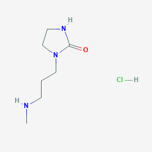 molecular formula C7H16ClN3O B2954419 1-[3-(Methylamino)propyl]imidazolidin-2-one;hydrochloride CAS No. 2378506-74-0