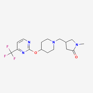 1-Methyl-4-[[4-[4-(trifluoromethyl)pyrimidin-2-yl]oxypiperidin-1-yl]methyl]pyrrolidin-2-one