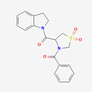 (3-Benzoyl-1,1-dioxidothiazolidin-4-yl)(indolin-1-yl)methanone
