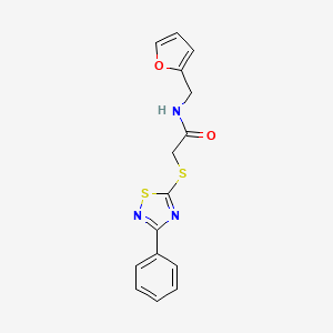 molecular formula C15H13N3O2S2 B2954442 N-(furan-2-ylmethyl)-2-((3-phenyl-1,2,4-thiadiazol-5-yl)thio)acetamide CAS No. 864916-83-6