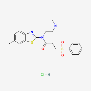 N-(2-(dimethylamino)ethyl)-N-(4,6-dimethylbenzo[d]thiazol-2-yl)-3-(phenylsulfonyl)propanamide hydrochloride