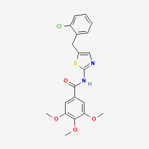 B2954444 N-[5-(2-chlorobenzyl)-1,3-thiazol-2-yl]-3,4,5-trimethoxybenzamide CAS No. 301341-27-5