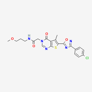 2-(6-(3-(4-chlorophenyl)-1,2,4-oxadiazol-5-yl)-5-methyl-4-oxothieno[2,3-d]pyrimidin-3(4H)-yl)-N-(3-methoxypropyl)acetamide