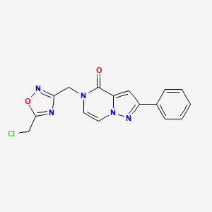 5-{[5-(chloromethyl)-1,2,4-oxadiazol-3-yl]methyl}-2-phenylpyrazolo[1,5-a]pyrazin-4(5H)-one