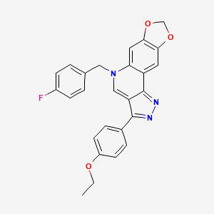 molecular formula C26H20FN3O3 B2954450 3-(4-ethoxyphenyl)-5-(4-fluorobenzyl)-5H-[1,3]dioxolo[4,5-g]pyrazolo[4,3-c]quinoline CAS No. 866339-83-5
