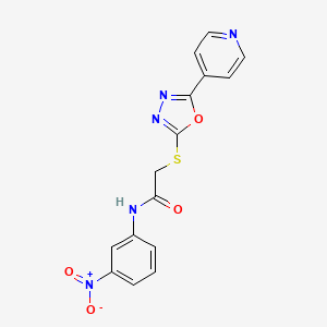 molecular formula C15H11N5O4S B2954456 N-(3-NITROPHENYL)-2-{[5-(PYRIDIN-4-YL)-1,3,4-OXADIAZOL-2-YL]SULFANYL}ACETAMIDE CAS No. 899752-01-3