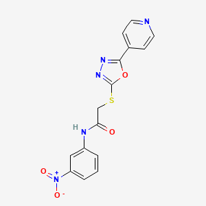 N-(3-nitrophenyl)-2-[(5-pyridin-4-yl-1,3,4-oxadiazol-2-yl)sulfanyl]acetamide