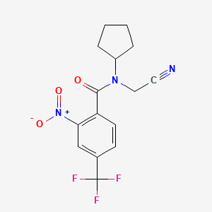 molecular formula C15H14F3N3O3 B2954457 N-(Cyanomethyl)-N-cyclopentyl-2-nitro-4-(trifluoromethyl)benzamide CAS No. 1436079-07-0