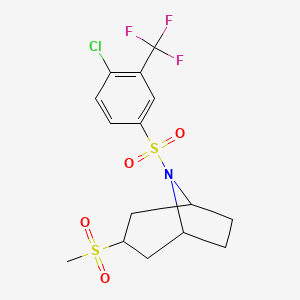 (1R,5S)-8-((4-chloro-3-(trifluoromethyl)phenyl)sulfonyl)-3-(methylsulfonyl)-8-azabicyclo[3.2.1]octane