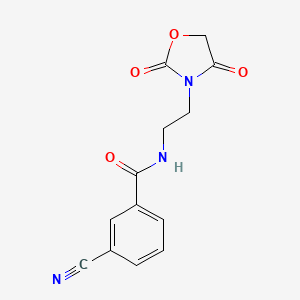 molecular formula C13H11N3O4 B2954459 3-cyano-N-[2-(2,4-dioxo-1,3-oxazolidin-3-yl)ethyl]benzamide CAS No. 2034383-71-4