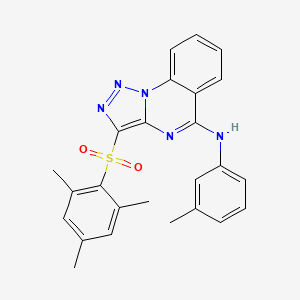 molecular formula C25H23N5O2S B2954463 N-(3-METHYLPHENYL)-3-(2,4,6-TRIMETHYLBENZENESULFONYL)-[1,2,3]TRIAZOLO[1,5-A]QUINAZOLIN-5-AMINE CAS No. 866809-07-6