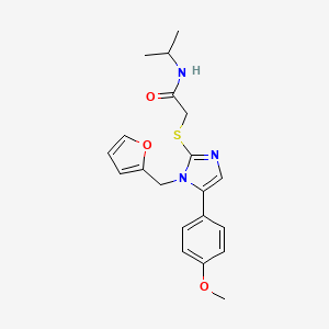 molecular formula C20H23N3O3S B2954464 2-((1-(furan-2-ylmethyl)-5-(4-methoxyphenyl)-1H-imidazol-2-yl)thio)-N-isopropylacetamide CAS No. 1207012-37-0