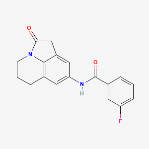 3-fluoro-N-(2-oxo-2,4,5,6-tetrahydro-1H-pyrrolo[3,2,1-ij]quinolin-8-yl)benzamide