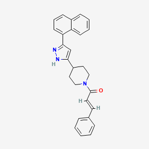 (E)-1-[4-(3-naphthalen-1-yl-1H-pyrazol-5-yl)piperidin-1-yl]-3-phenylprop-2-en-1-one