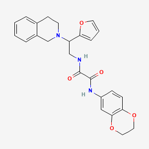 molecular formula C25H25N3O5 B2954495 N'-(2,3-dihydro-1,4-benzodioxin-6-yl)-N-[2-(furan-2-yl)-2-(1,2,3,4-tetrahydroisoquinolin-2-yl)ethyl]ethanediamide CAS No. 898458-88-3