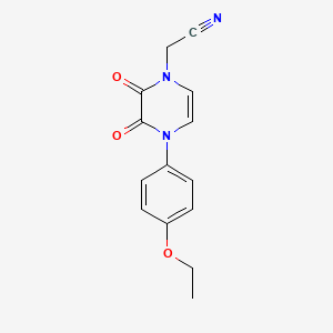 molecular formula C14H13N3O3 B2954499 2-[4-(4-Ethoxyphenyl)-2,3-dioxopyrazin-1-yl]acetonitrile CAS No. 898419-44-8
