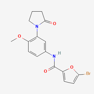 molecular formula C16H15BrN2O4 B2954507 5-bromo-N-(4-methoxy-3-(2-oxopyrrolidin-1-yl)phenyl)furan-2-carboxamide CAS No. 941934-40-3