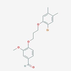 molecular formula C19H21BrO4 B2954512 4-[3-(2-Bromo-4,5-dimethylphenoxy)propoxy]-3-methoxybenzaldehyde CAS No. 864664-99-3