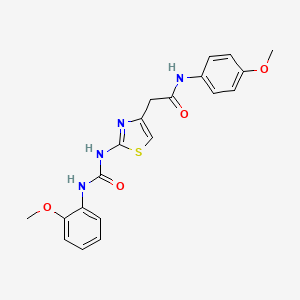 molecular formula C20H20N4O4S B2954516 N-(4-methoxyphenyl)-2-(2-(3-(2-methoxyphenyl)ureido)thiazol-4-yl)acetamide CAS No. 897613-91-1