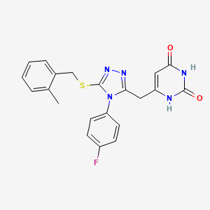 6-[[4-(4-fluorophenyl)-5-[(2-methylphenyl)methylsulfanyl]-1,2,4-triazol-3-yl]methyl]-1H-pyrimidine-2,4-dione