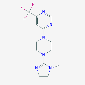 molecular formula C13H15F3N6 B2954518 4-[4-(1-methyl-1H-imidazol-2-yl)piperazin-1-yl]-6-(trifluoromethyl)pyrimidine CAS No. 2415500-91-1