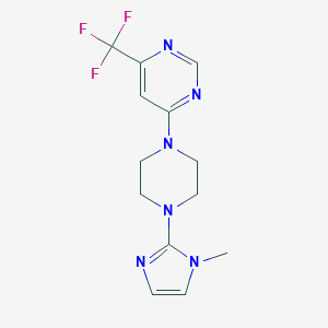 molecular formula C13H15F3N6 B2954518 4-[4-(1-Methylimidazol-2-yl)piperazin-1-yl]-6-(trifluoromethyl)pyrimidine CAS No. 2415500-91-1